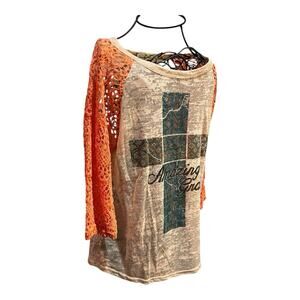 Southern Grace Amazing Grace Cross Sheer Cotton Lace Trim Large Boho Boutique